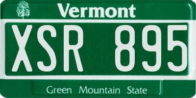 VT license plate XSR895