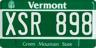 VT license plate XSR898