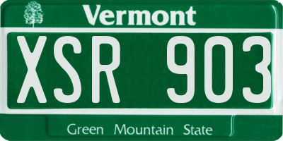 VT license plate XSR903
