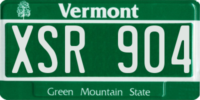 VT license plate XSR904