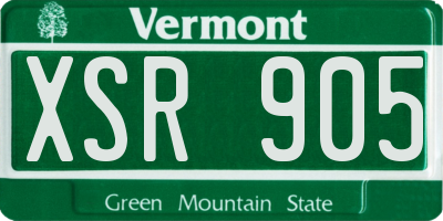 VT license plate XSR905