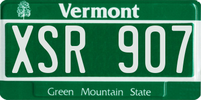 VT license plate XSR907