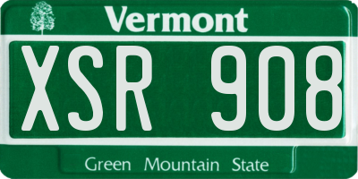 VT license plate XSR908