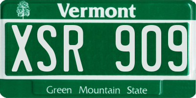 VT license plate XSR909