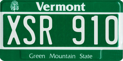 VT license plate XSR910