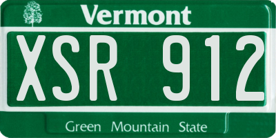 VT license plate XSR912