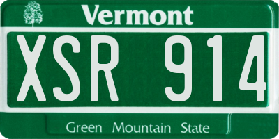 VT license plate XSR914