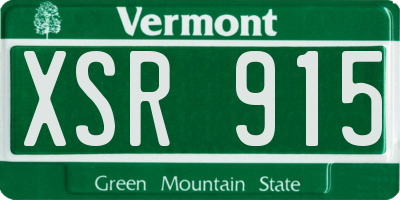 VT license plate XSR915
