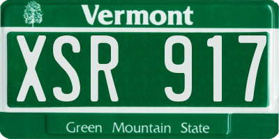 VT license plate XSR917