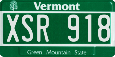 VT license plate XSR918