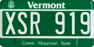 VT license plate XSR919
