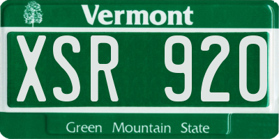VT license plate XSR920