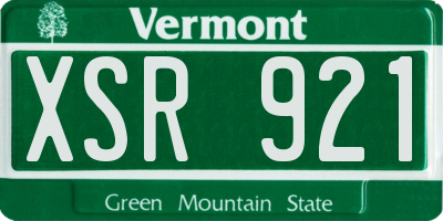 VT license plate XSR921