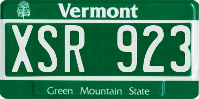 VT license plate XSR923