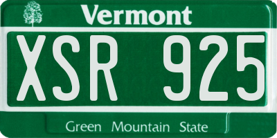 VT license plate XSR925