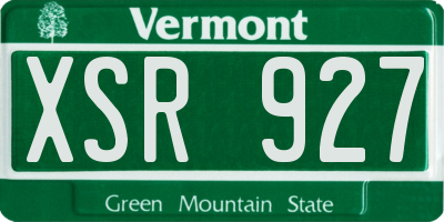 VT license plate XSR927
