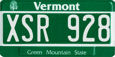 VT license plate XSR928