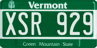 VT license plate XSR929