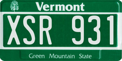 VT license plate XSR931