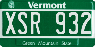 VT license plate XSR932