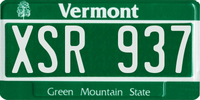 VT license plate XSR937