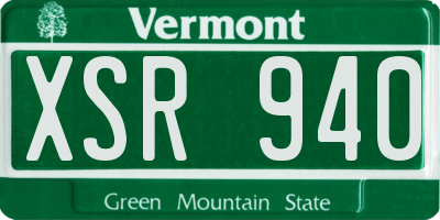 VT license plate XSR940