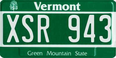 VT license plate XSR943
