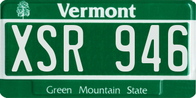 VT license plate XSR946