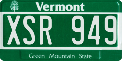 VT license plate XSR949