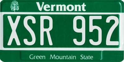 VT license plate XSR952
