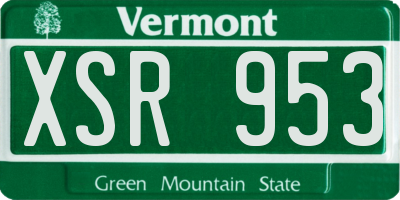 VT license plate XSR953