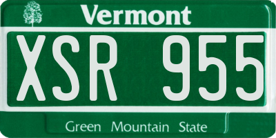 VT license plate XSR955