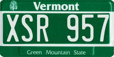 VT license plate XSR957