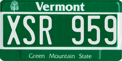 VT license plate XSR959