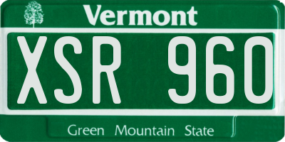 VT license plate XSR960