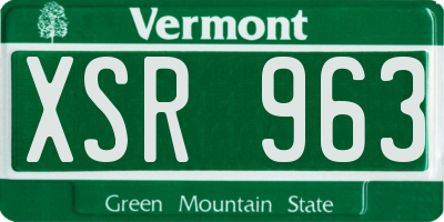VT license plate XSR963