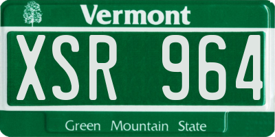 VT license plate XSR964