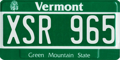 VT license plate XSR965