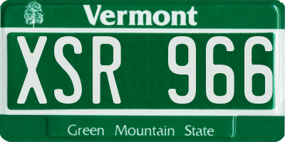 VT license plate XSR966