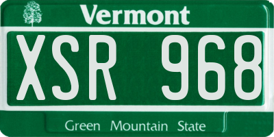 VT license plate XSR968