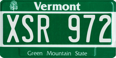 VT license plate XSR972