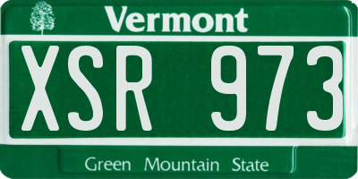 VT license plate XSR973