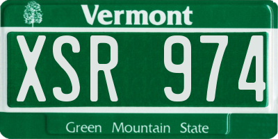 VT license plate XSR974