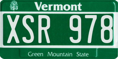 VT license plate XSR978