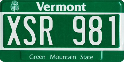 VT license plate XSR981