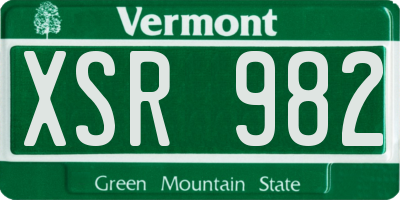 VT license plate XSR982