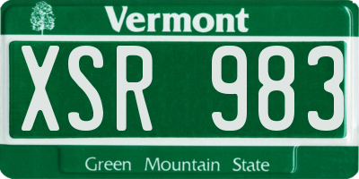 VT license plate XSR983
