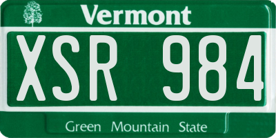VT license plate XSR984