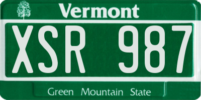 VT license plate XSR987