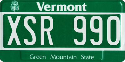 VT license plate XSR990
